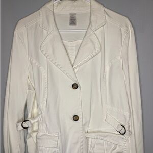Women's White Spring Jacket Size Medium
